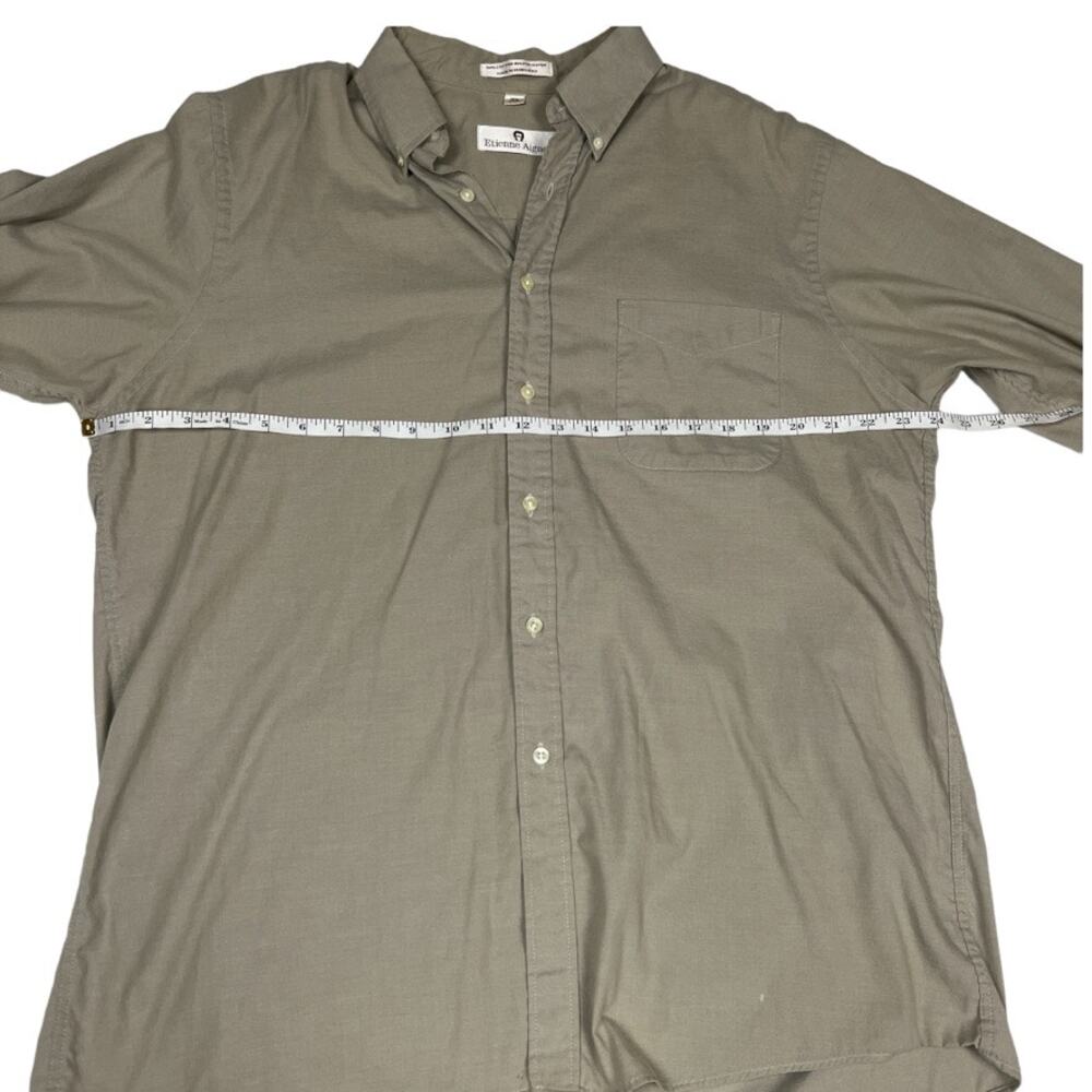 Etienne Aigner Button Down Shirt Tan Brown Long Sleeve Collared Men's 16.5 34/35 - Picture 3 of 9